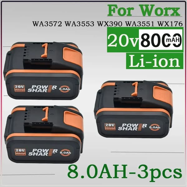 Batteri, Lithium-ion, 8000 mAh kapacitet,8.0Ah-3PCS