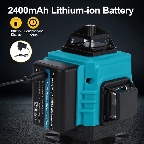 Laser Niveau, Selvnivellerende, 360° Synlighed,Plastikboks