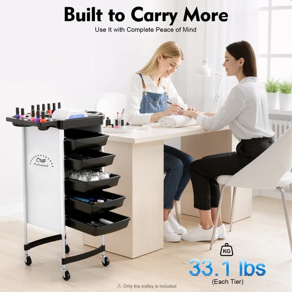Salonvogn, 6-lags design, holdbar konstruktion,sort