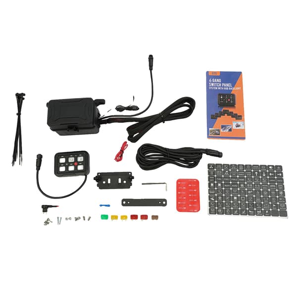 Skiftpanel, 6-gangs kontrol, IP65 beskyttelse,sort