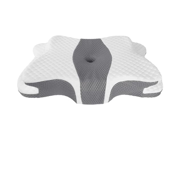 Nackkudde, Ergonomisk Design, Avtagbart och Tvättbart Överdrag,Ljusgrå