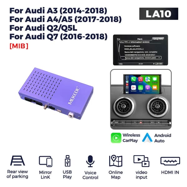 Dekoderlåda, Trådlös CarPlay, Android Auto Retrofit Kit,LA10-AUMIB
