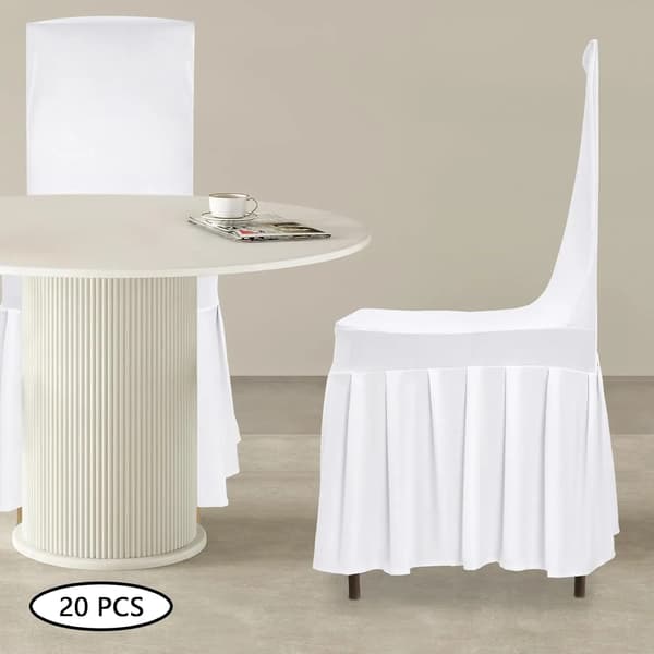Stolsöverdrag, avtagbara och tvättbara, elegant design,VIT