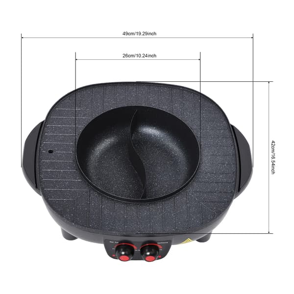 Elektrisk Grill, 2000W Effekt, Non-Stick Overflade,sort