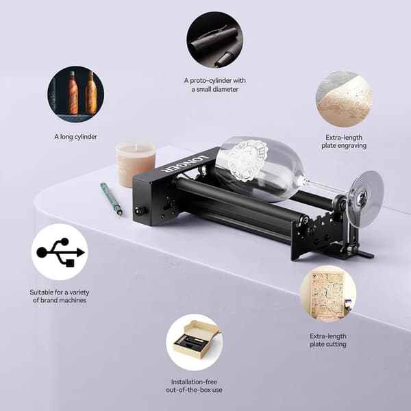 Rotary Roller, 360° Rotation, Justerbar Diameterintervall,LÄNGRE Rotary Roller Upgrade Kits