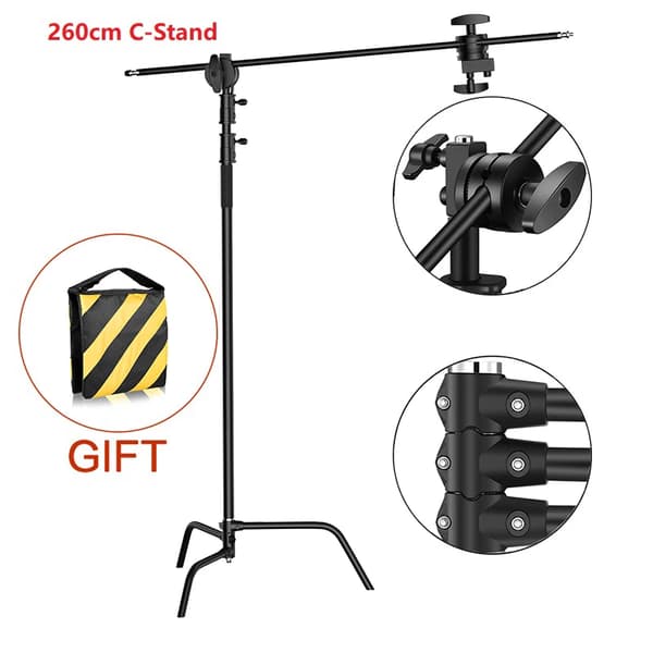 Fotografi C-Stand, Foldbart Design, Rustfrit Stål Konstruktion, SH-MST-30B
