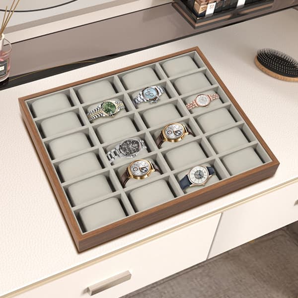 Urteorganisator, 24 Rum, Elegant Design,Valnøddetræfarve