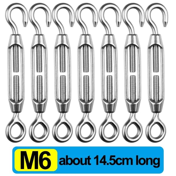 Krog og Øje Spændebånd, Justerbart Rustfrit Stål, Egnet til Ståltråd,10PCS, M6-a