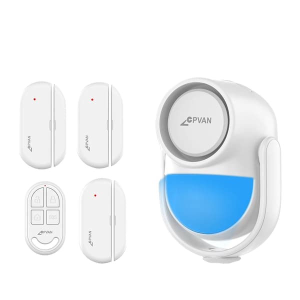 Rörelsedetektor Alarm, Högkänslig Sensor, 120dB Ljud,Kit D Vit