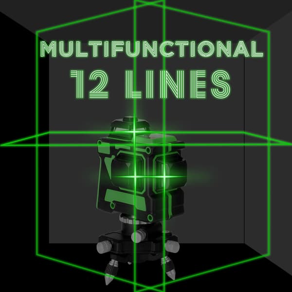 Laser Niveau, 3D Selv-niveauerende, Justerbar Legering Stativ,sort