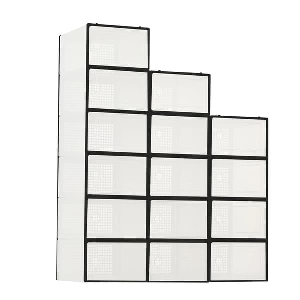 Skoopbevaringskasser, Stabelbart Design, Støvbeskyttende,sort