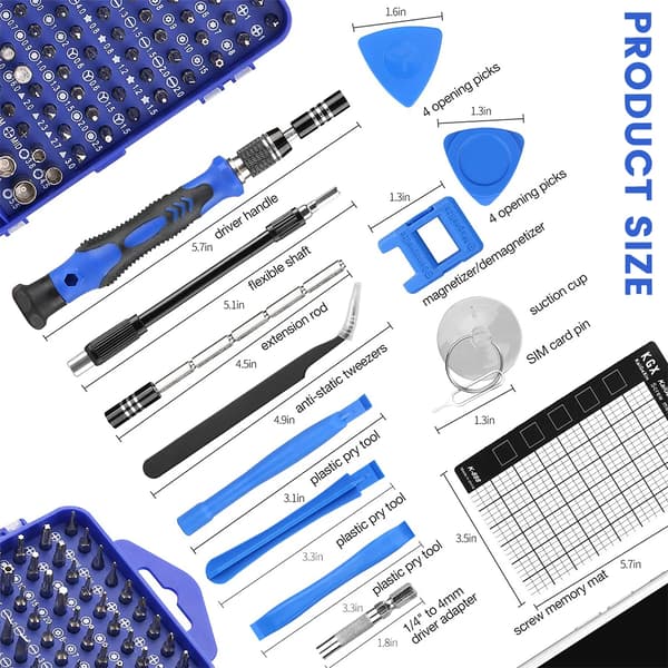 Precision Skruvmejselset, 84-delars Kit, Magnetisk Design,122PCS