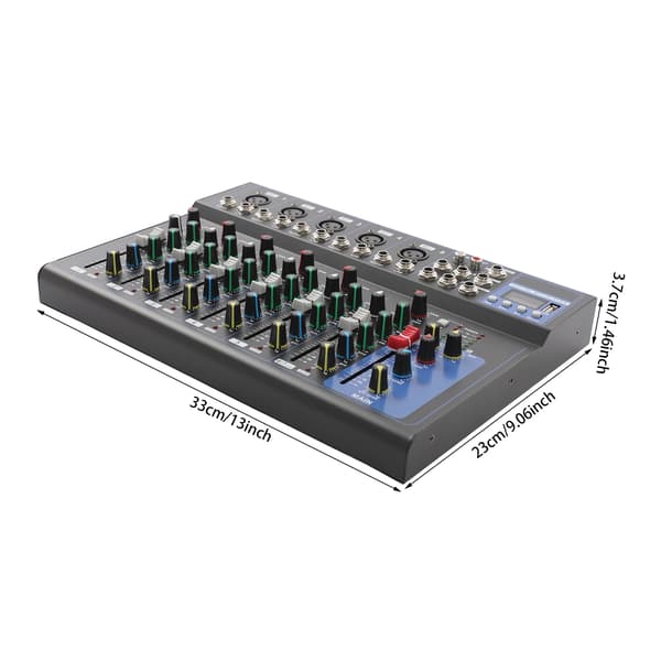 Ljudmixer, Bluetooth-anslutning, 48V fantomström,7 Kanal