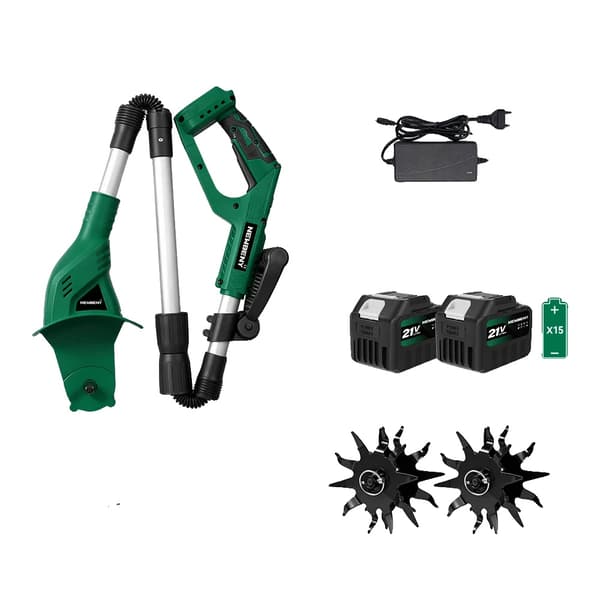 Rototiller, Elektrisk Drift, Ergonomisk Design, 2x4.5Ah Batteri