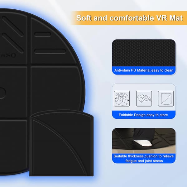 VR Mat, Skridsikker Overflade, Sammenfoldeligt Design,sort