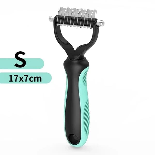 Kæledyrsgroomingværktøj, Uldudredningsbørste, Ergonomisk Design,Lys blå S