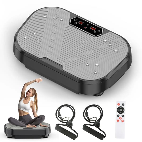 Vibrationsplade, Justerbare Hastighedsniveauer, Helkropsfitness,sort