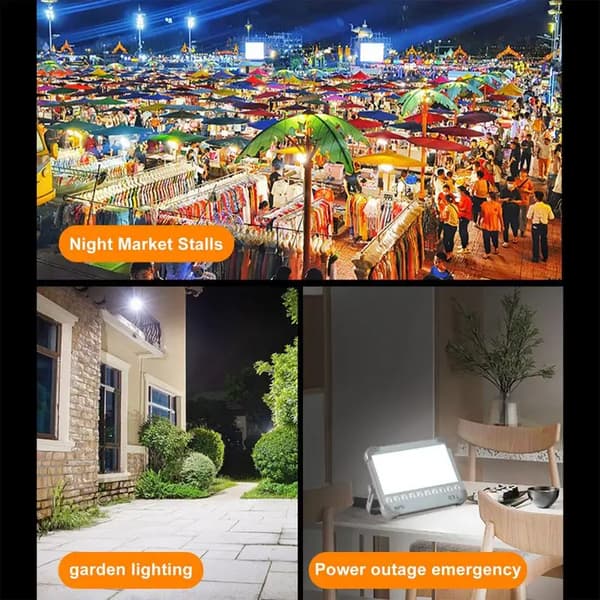 Bärbar Flodlampa, Vattentät LED, Solenergi, grå