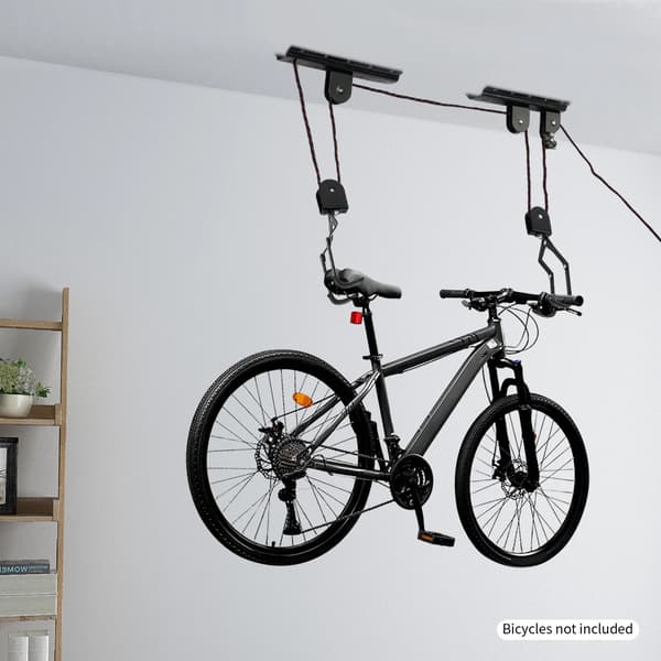 Cykelhejs, 60 kg kapacitet, nemt pulleysystem,sort