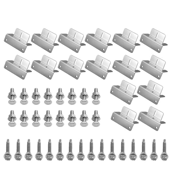 Solpanelfästen, Lättviktsaluminium, Enkel installation,16Pcs Set