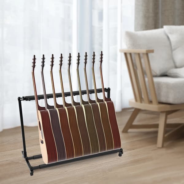Gitarrställ, Fällbar Design, Utrymme för Flera Gitarrer,svart