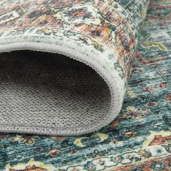 Område tæppe, maskinvaskbart, blødt skridsikkert baggrund,80cmx150cm, grøn-a