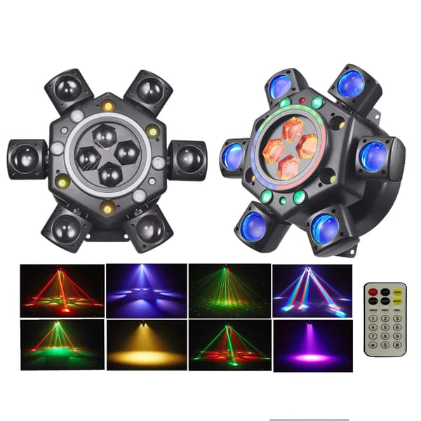 Scene Belysningseffekt, DMX512 Kontrol, Multi-Effekt Design,sort