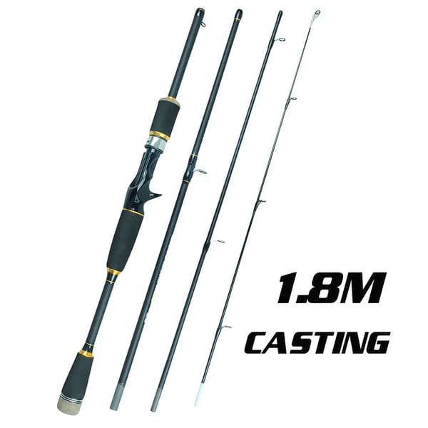Fiskestang, teleskopisk design, holdbart kulfiber,1.8m-G casting