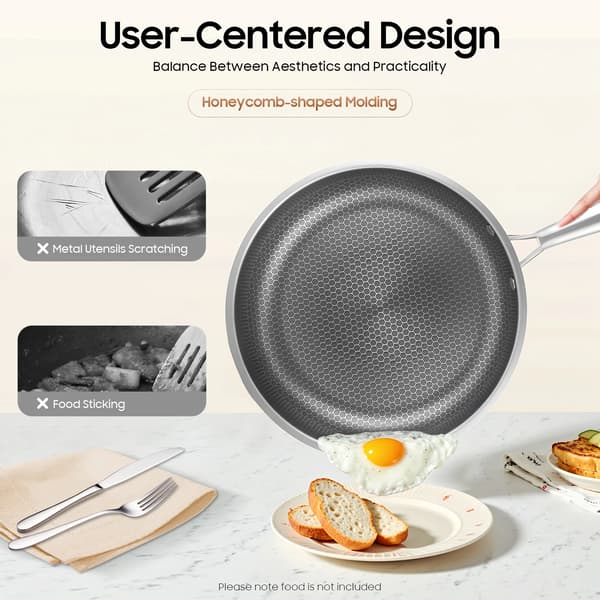 Stegepande, Holdbart 410 Rustfrit Stål, Max Temperatur 380℃,sort