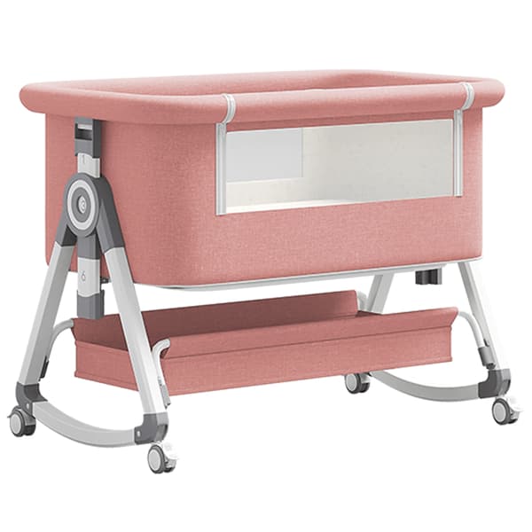 Spjälsäng, Multifunktionell Design, Platsbesparande,Rosa