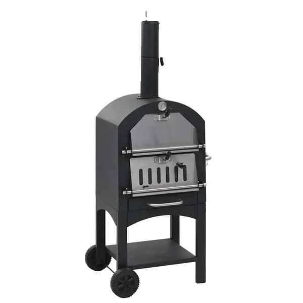 Pizzaovn, Kulgrill, Bærbar Design,sort
