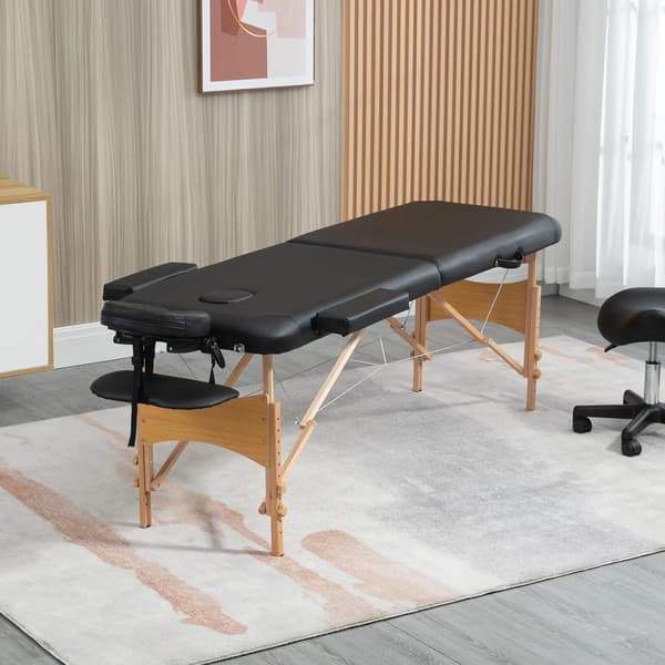 Massage Sub, Justerbar Højde, Robust Bøgtræramme,Chokolade