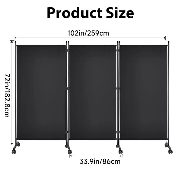 Rummdivider, Fleksibelt Design, Holdbar Konstruktion,pfe Sort, 260*180cm