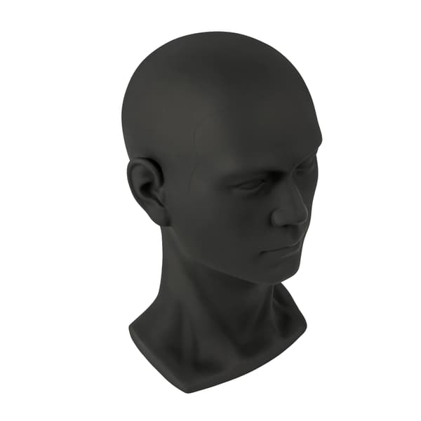 Mannequin Hoved, PVC Materiale, Ingen Samling Nødvendig,Matte Sort