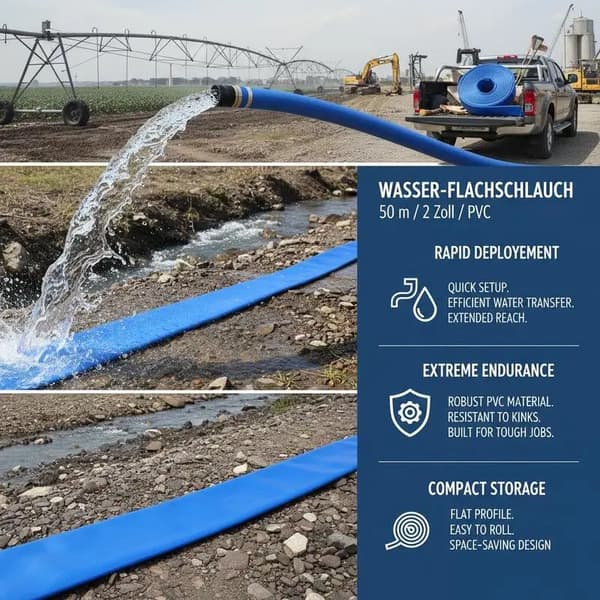 Vattenslang, 50 m längd, PVC-material,armégrön
