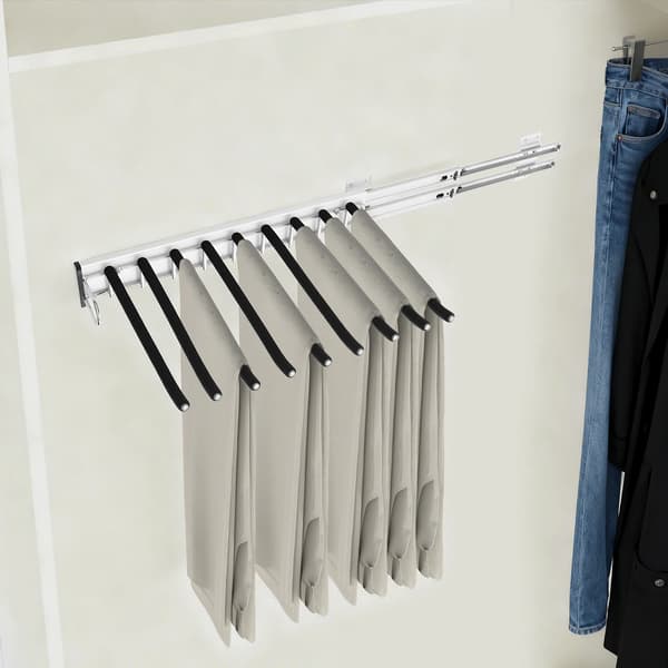 Byxställ, 9 Stänger, Väggmonterad Design,Svart