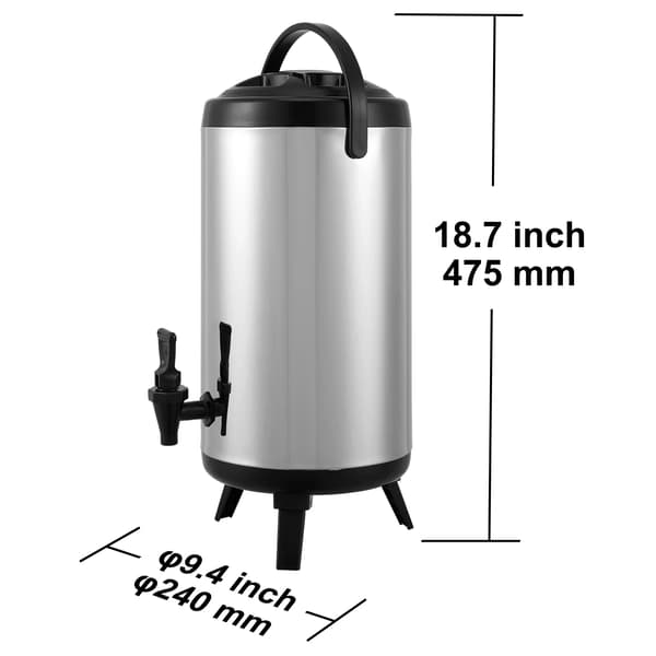 Drikkevaredispenser, Isoleret Rustfrit Stål, Stor Kapacitet,2.4 gal