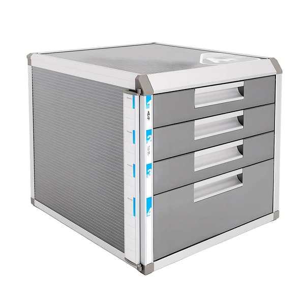 Filorganisator, låsbare skuffer, moderne design,GRÅ