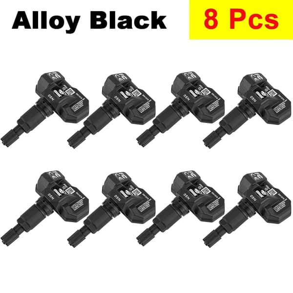 TPMS-sensorer, dualfrekvens, programmerbar erstatning,8 Stk. Legering Sort, TSENSOR-05N