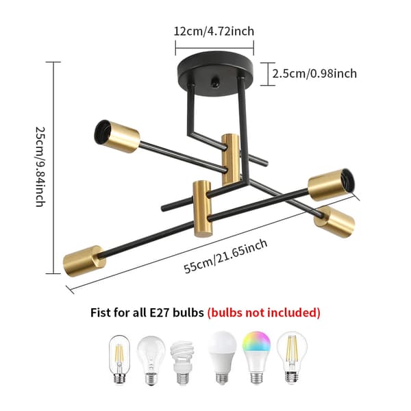 Loftlampe, 4-lys design, energibesparende,M