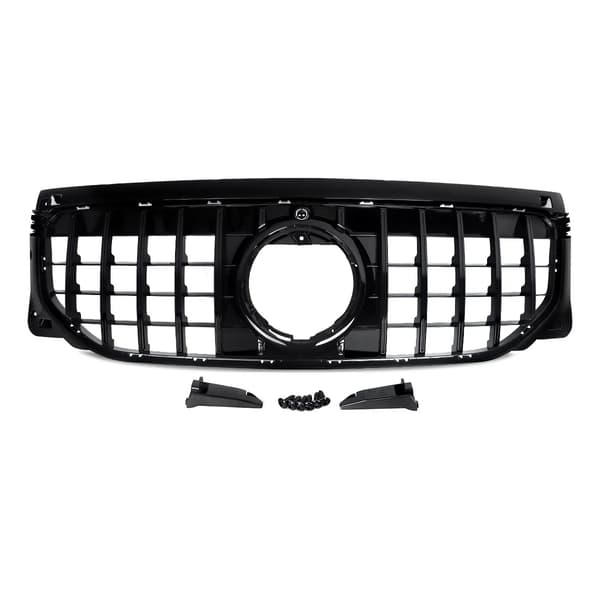 Frontbumpergrill, Glans Sort, GT Stil, 111 cm Længde, 38 cm Bredde, 18,5 cm Højde