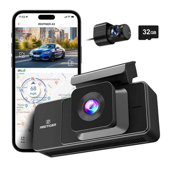 Dash Cam, 4K Opløsning, Tre Kamera System,Gratis 32G TF, A3 NO HW KIT