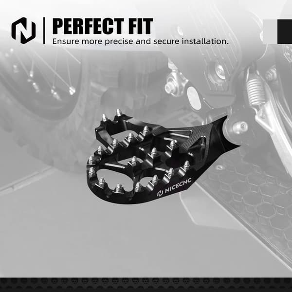 Fodstøtter, Antiskrid Design, Holdbar Aluminium Konstruktion,sort