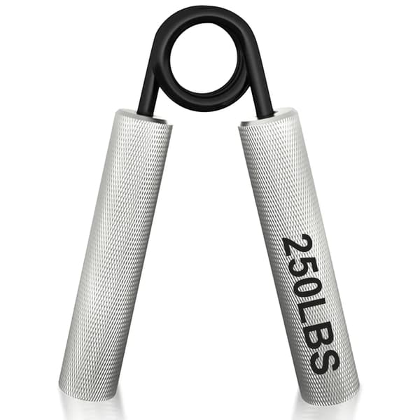Håndgrebsstyrker, Justerbare modstandsniveauer, Ergonomisk design,sølv(250lbs)
