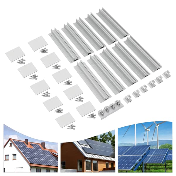Solpanelmonteringssæt, Holdbart Aluminium, Høj Belastningskapacitet,Sølv