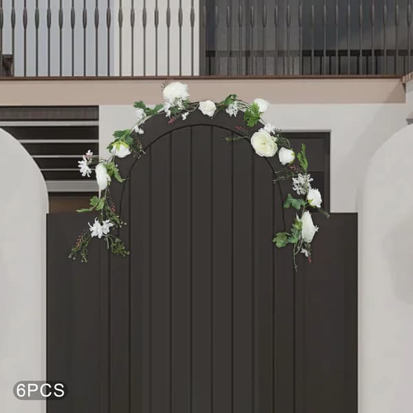 Blomsterkrans, 6 st, Silkesvacker,6ST, VIT