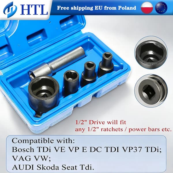 Injektionspumpe Værktøjssæt, 6,5mm Socket, 7,5mm Socket, 10mm Socket, 13mm Socket, 26mm Socket