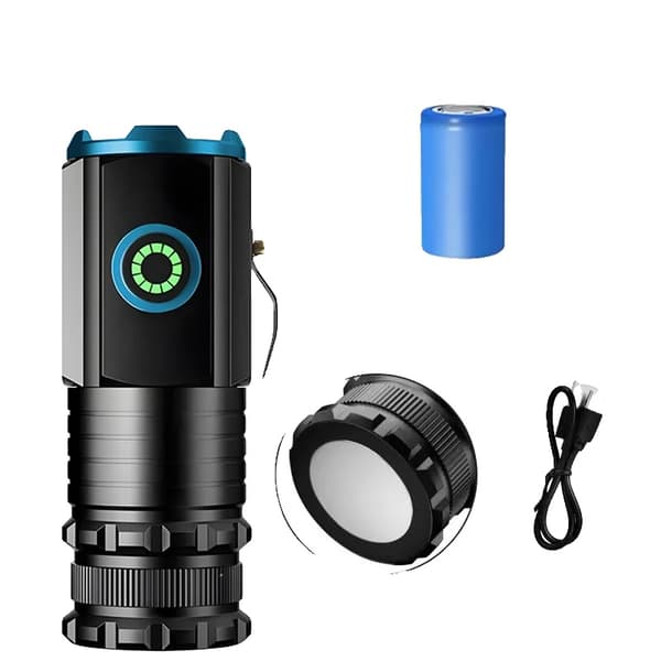 LED-taskulamppu, ladattava, vedenkestävä,B