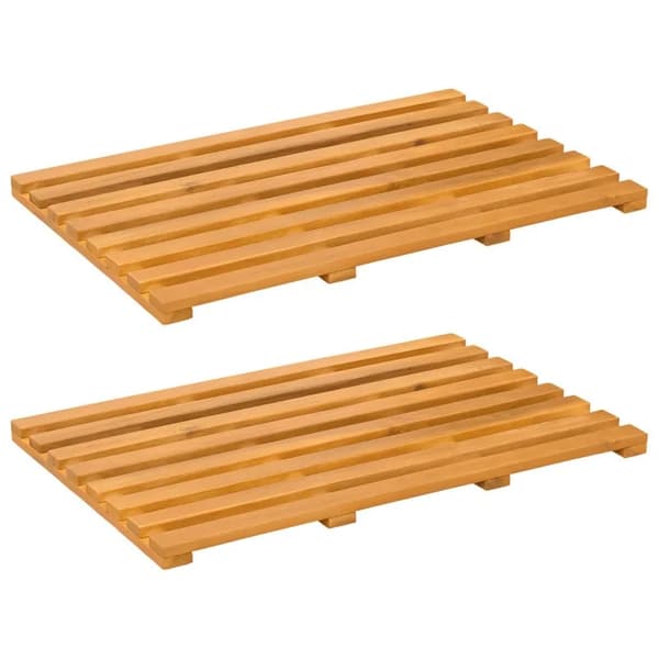 Badmatta, Hållbart Trä, Halkfri Design,Mörk khaki