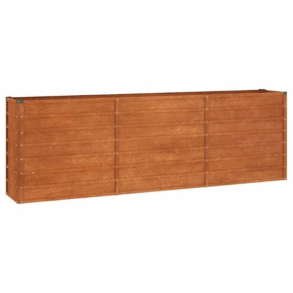 Höjdplanteringslåda, Cortenstål, 240 cm Längd, 40 cm Bredd, 77 cm Höjd, Rustik Design